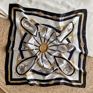 Custom digital print paisley square real silk neck scarf printed satin silk scarf 70 manufacturers