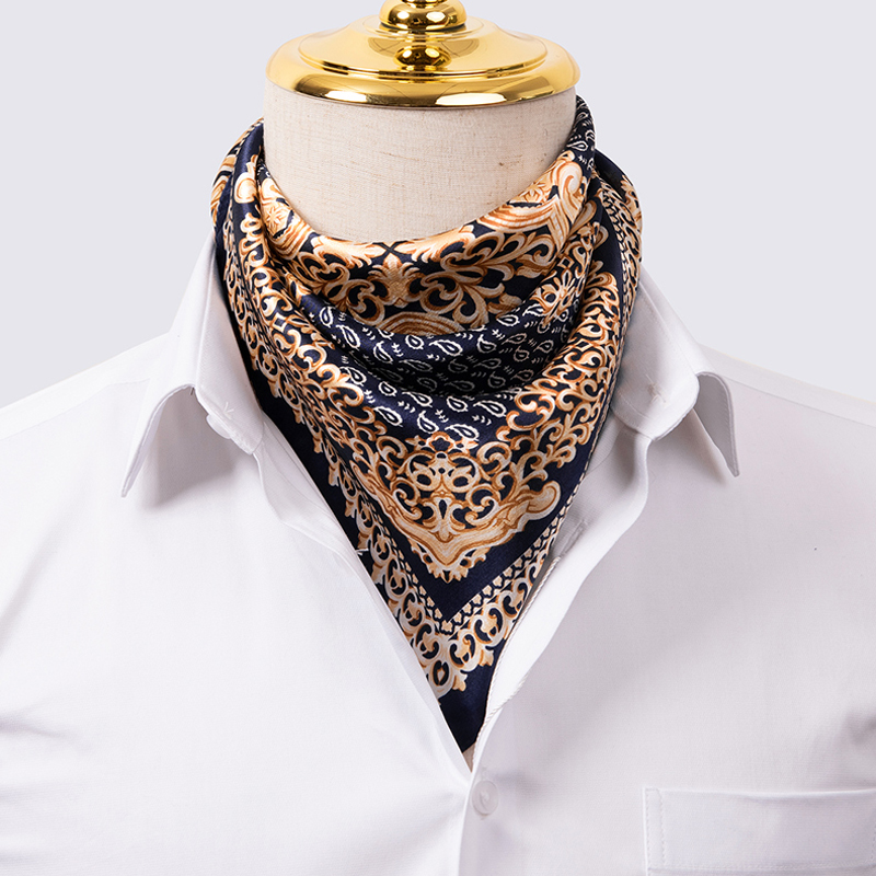 JASEN Cowboy Neckerchief for Men 27 Inch Silk Neck Bandana Retro Rock Head Scarf