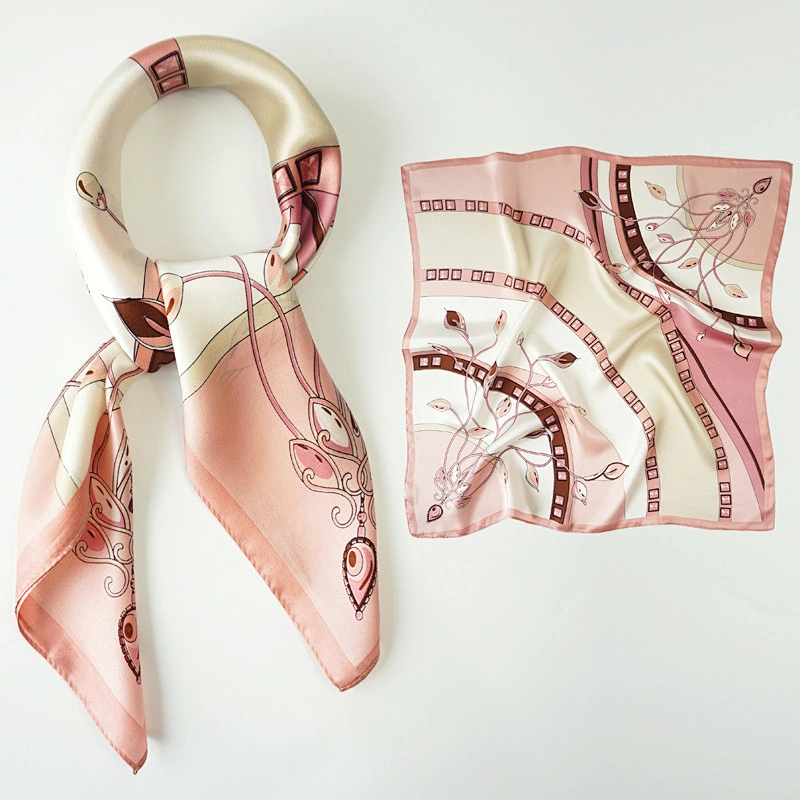 Wholesale Silk Luxury Silk Scarf Custom Printing Spring Summer Silk Neck Scarfs For Women