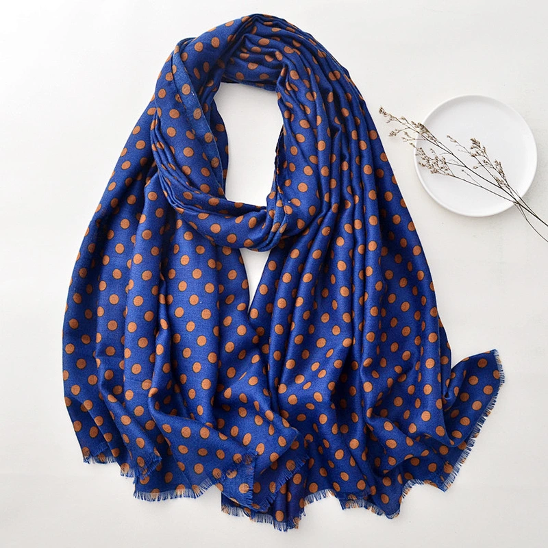 Navy Blue Dots Winter Designer Scarf 180cm Long Men Fashion Scarf Male Luxury Brand Shawl Wrap Scarf for Men