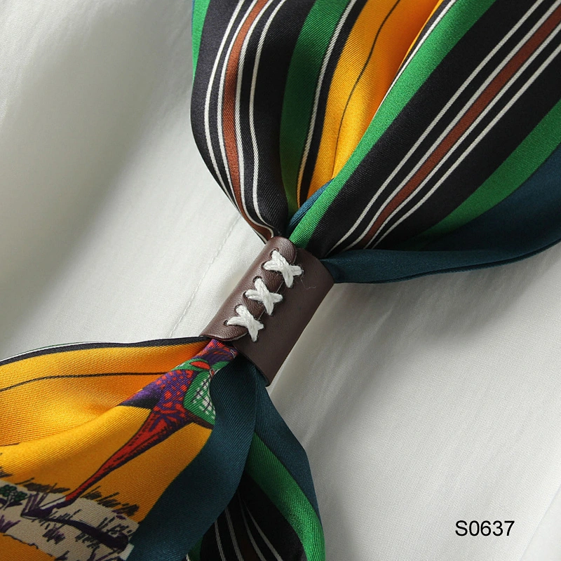 Women Luxury Neck Scarf Ladies Stylish Silky Satin Scarf Custom Printed Logo Long Narrow Neck Scarves for Summer Spring