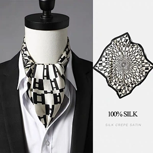 21inch  Luxury Square Silk Scarf Custom Printing Spring Summer Silk Neck Scarfs For Men