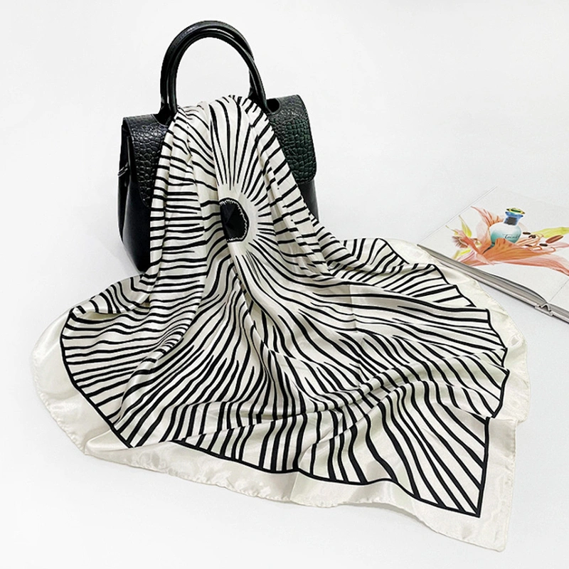 Custom Satin Scarf For Women Summer Popular Bag Scarf Stripe Dot Palestinian Scarf