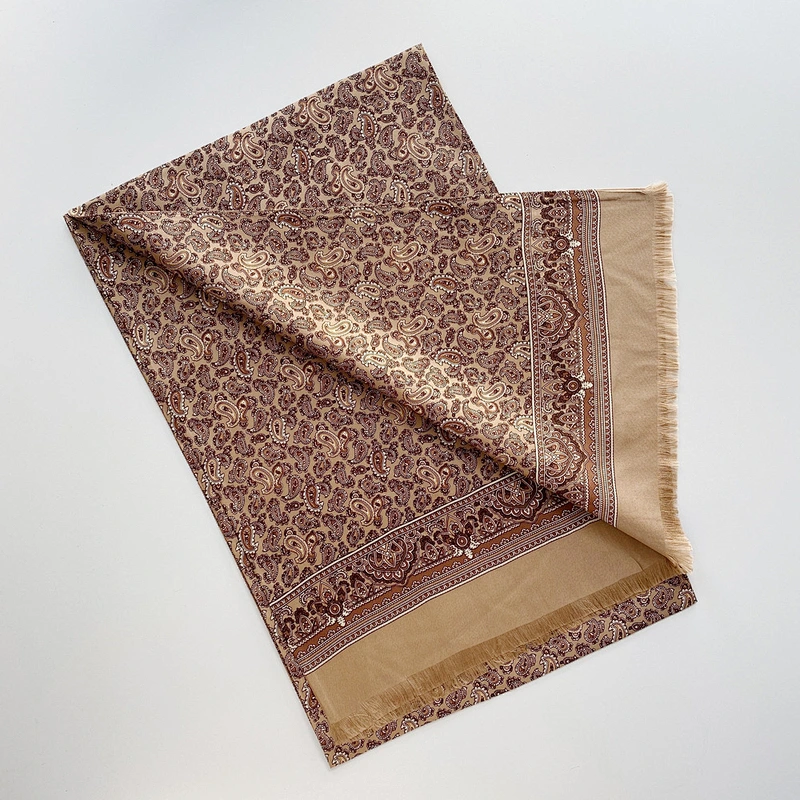 Wholesale Custom-made Digital Printing Silk Paisley Men Fashion Long Scarf