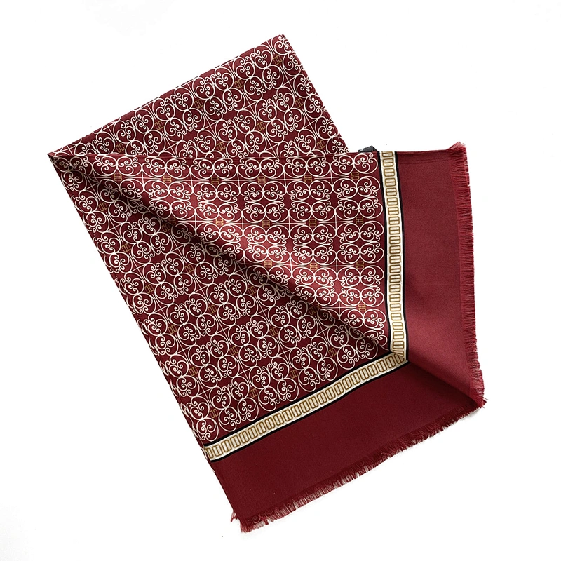 Pure Natural Silk Lowest MOQ Custom long size double Layer Digital Printing Silk Scarves 100% Silk Scarf For Men