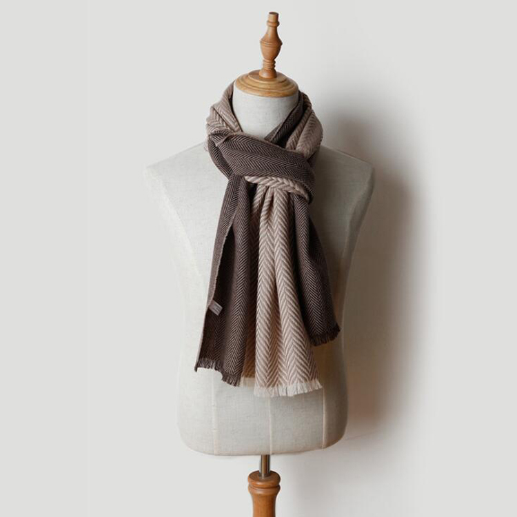 Winter scarf high quality luxury long warm fashion design 100% wool jacquard men scarf