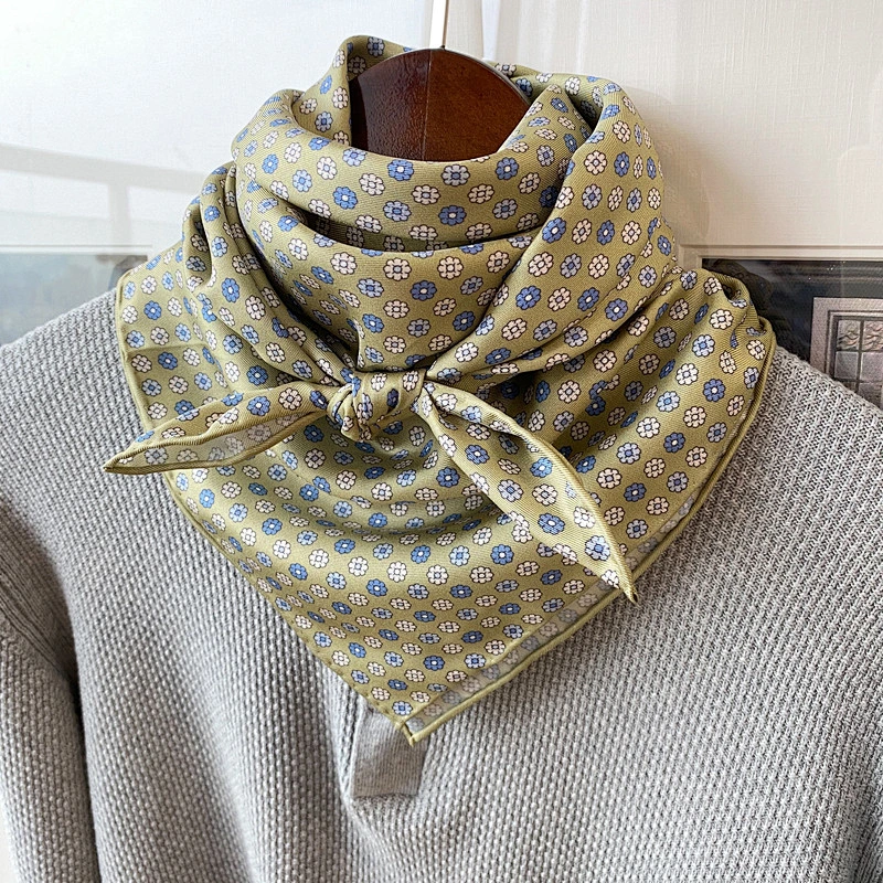 68x68cm Square Pure Mulberry Silk Scarf for women men Custom Print Square Neck Scarfs Neckerchief Gift
