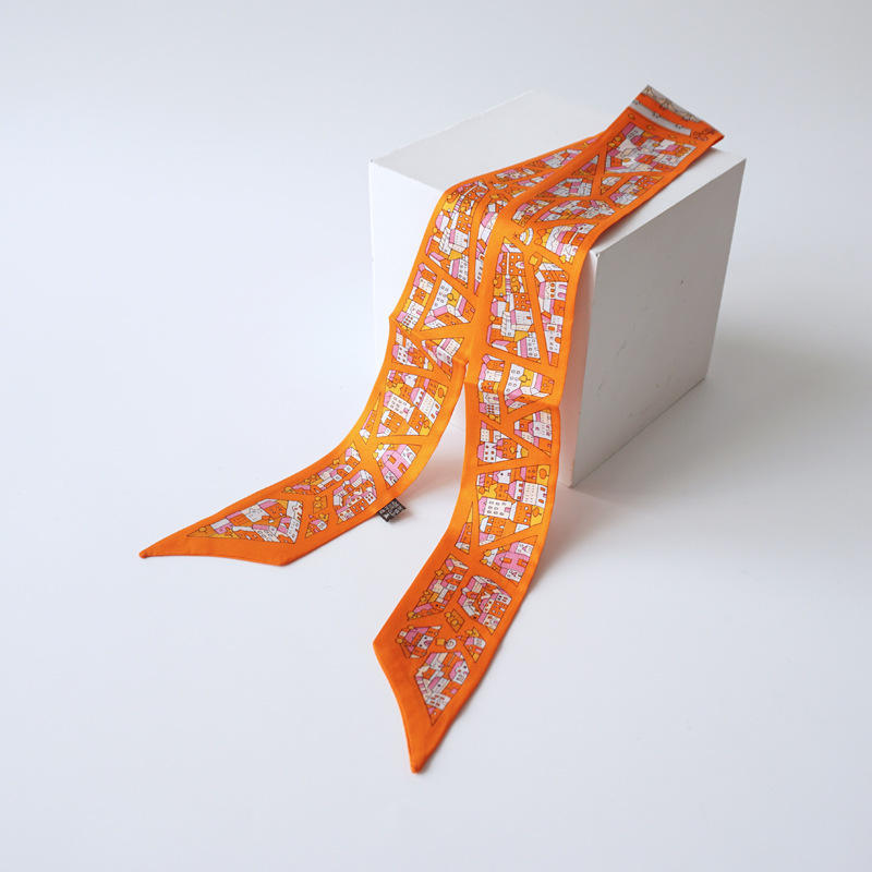 Silk bag twillies scarf skinny scarf for women handbag scarf custom print silk