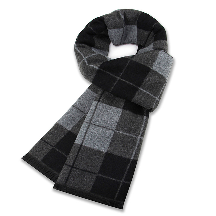 New Fashion Winter Men's gift Gray Striped Scarves wool acrylic blend scarfs