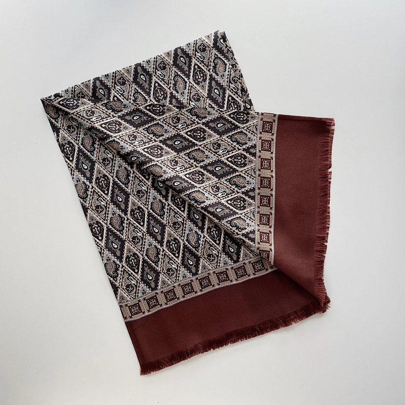 Men's 100 Silk Scarf Double Layers Fashion Neckerchief Formal Casual Dot Small Circle Blue style for men