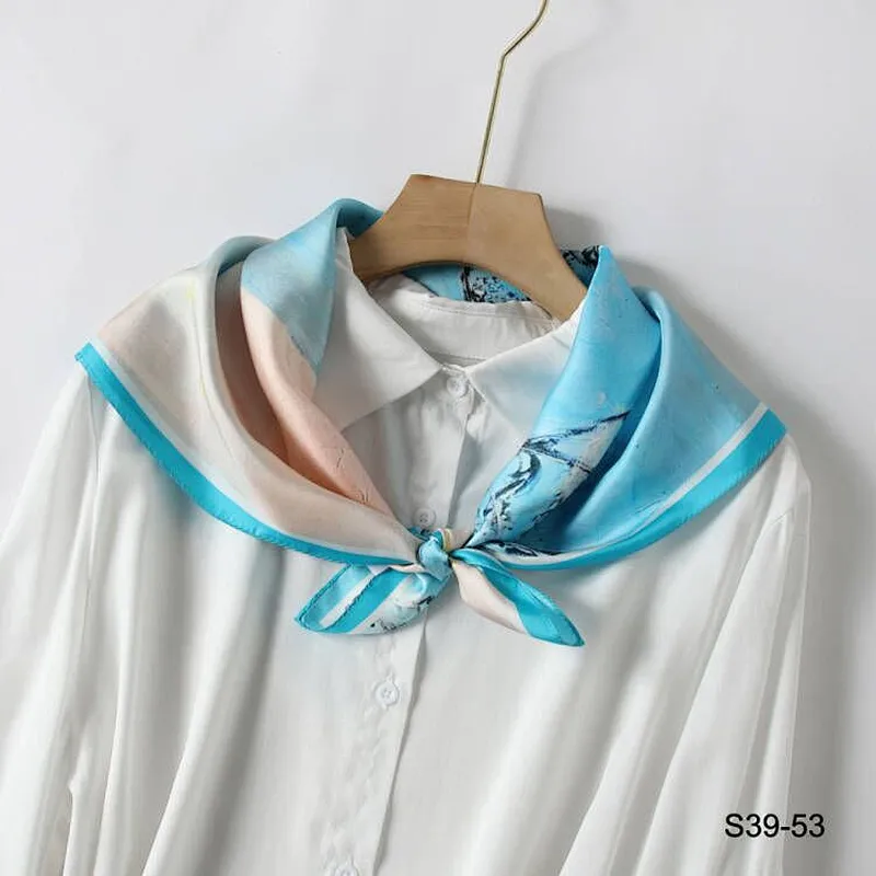 70*70cm Women Satin Twill Scarf Big Square Style Fashion Ladies Silk Colorful Accessory Neck Square Scarf
