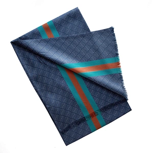 Custom wholesale popular check luxury scarf silk printed scarves for men