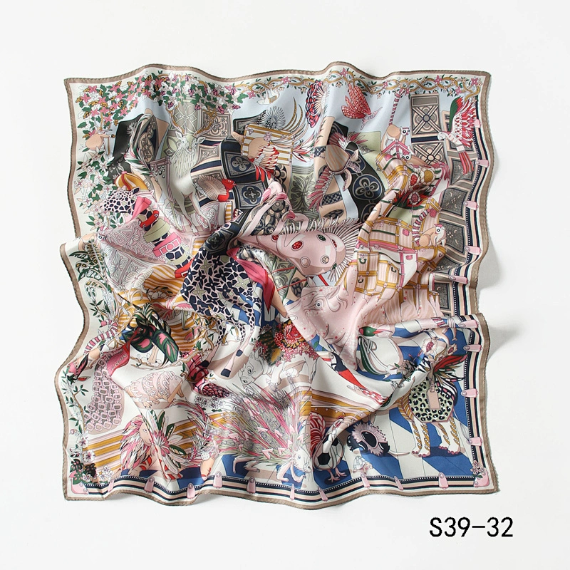 High Quality Classic Style Soft Mulberry Silk Square Scarf Custom Printed Silk Head Scarves