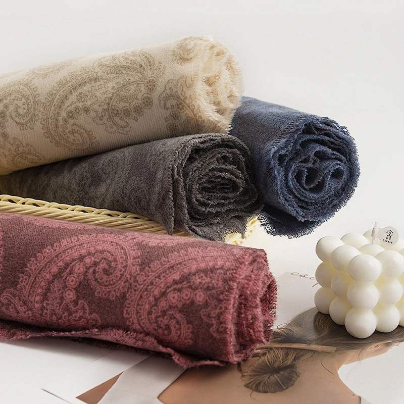 Wholesale winter scarves Imitation cashmere shawls women retro cashew flower ethnic scarves shawls