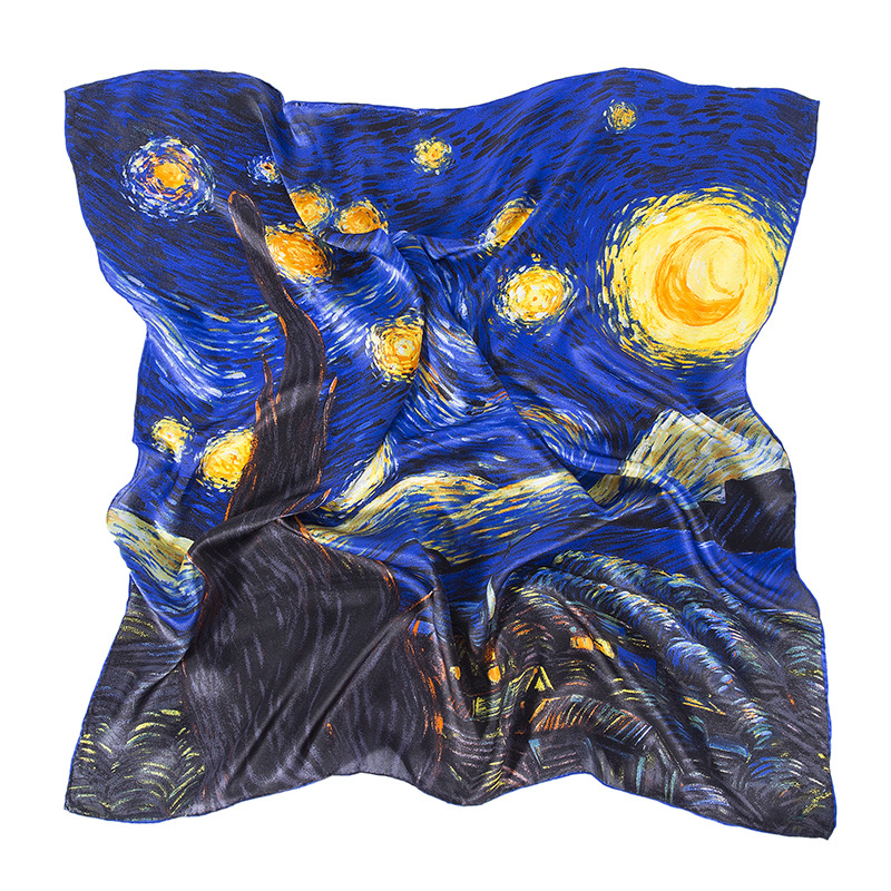custom digital printing square silk satin scarves women 100% mulberry silk scarf