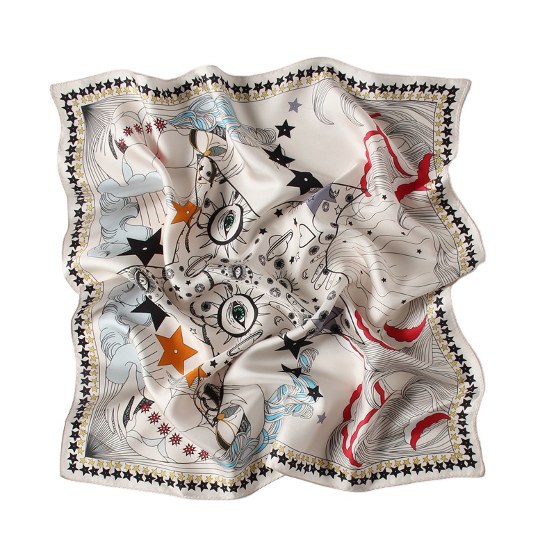 Wholesale Custom Digital Printing Silk Square Scarves 100% Silk Scarf Printed Logo Women Head Twill Scarves