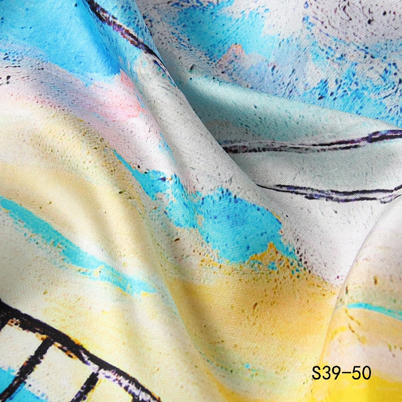 70*70cm Women Satin Twill Scarf Big Square Style Fashion Ladies Silk Colorful Accessory Neck Square Scarf