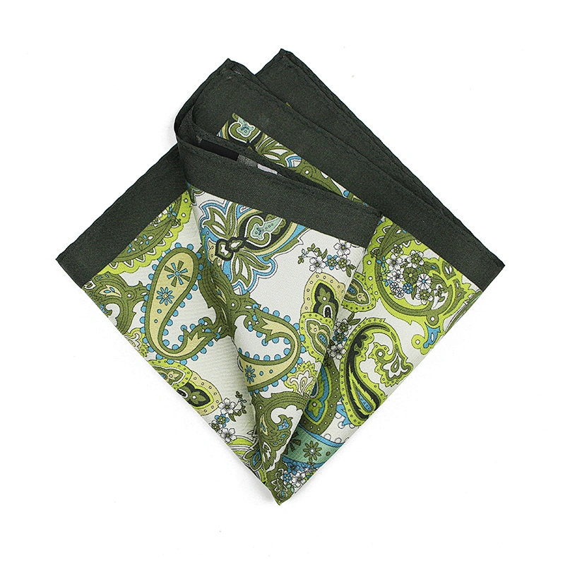 Paisley silk scarf navy silk scarf silk twill printing pocket square