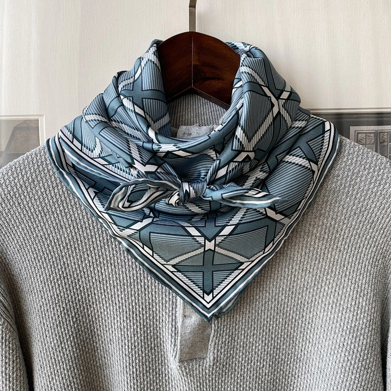 68x68cm Square Pure Mulberry Silk Scarf for women men Custom Print Square Neck Scarfs Neckerchief Gift