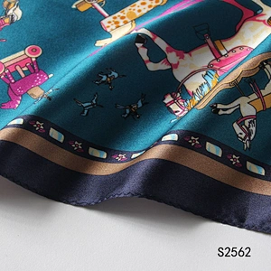 Manufacturer new fashion hair bandanas scarf luxury designer 53*53cm neck scarf inspired printed small silk square scarves