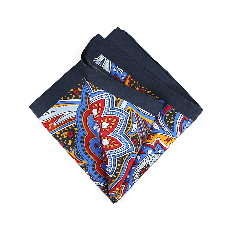 Paisley silk scarf navy silk scarf silk twill printing pocket square