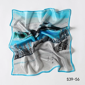Wholesale Luxury Pure Silk Scarf square 14mm Twill Square Scarves For Women
