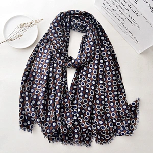 Scarf Manufacturers Custom Print Fashion Designer Digital Print Oversized Tassel Scarf