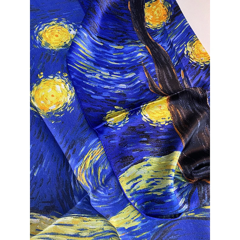 custom digital printing square silk satin scarves women 100% mulberry silk scarf