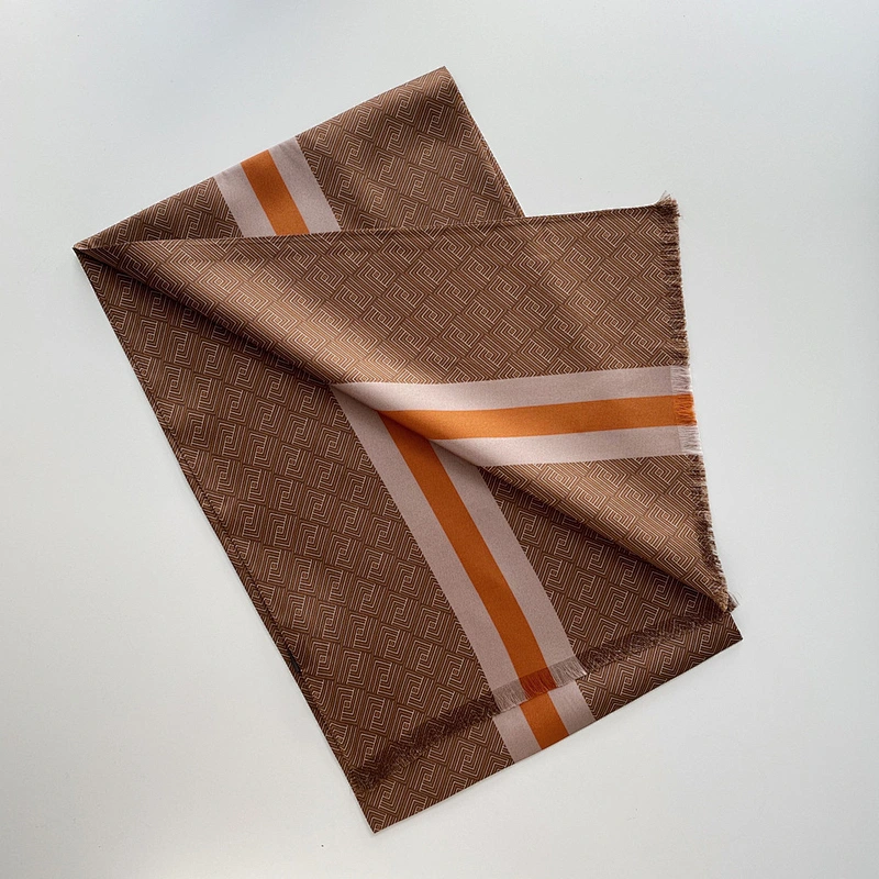 Men's 100 Silk Scarf Double Layers Fashion Neckerchief Formal Casual Dot Small Circle Blue style for men