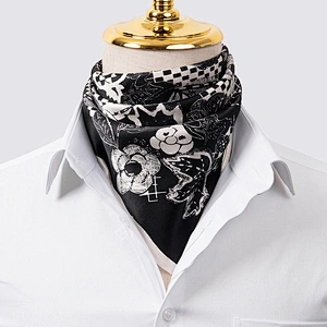 21'' X 21'' 100% Real Mulberry Silk Scarf Lightweight Neckerchief Women Men Small Square Digital Printed Scarves