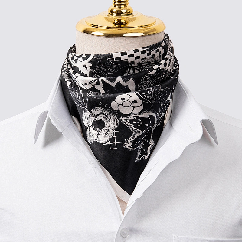 21'' X 21'' 100% Real Mulberry Silk Scarf Lightweight Neckerchief Women Men Small Square Digital Printed Scarves