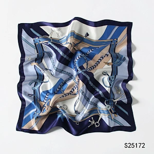 Fashion Square Scarf For Women Hijab Stylish Girls Bag Scarf Custom Professional Silk Satin Tree Pattern Scarf