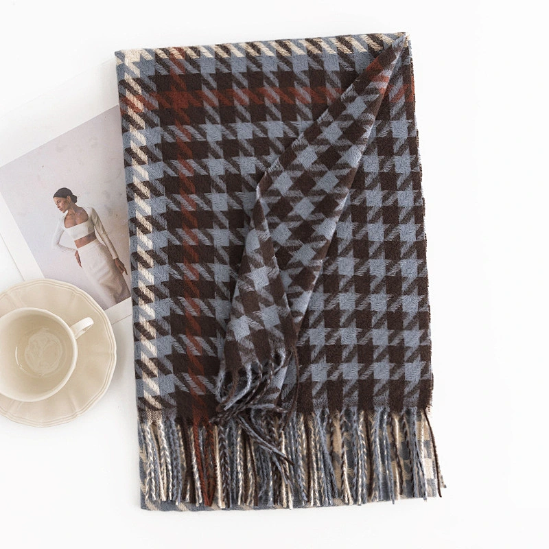 Wholesale Scarves Multiple Color Women Winter Houndstooth Scarf Shawl Wraps Soft Warm Luxury Brand Winter Long Scarf