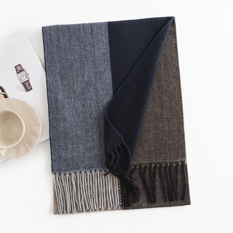 Scarf Suppliers Winter Designer Men Solid Color Scarf with tassels double-sided Scarves