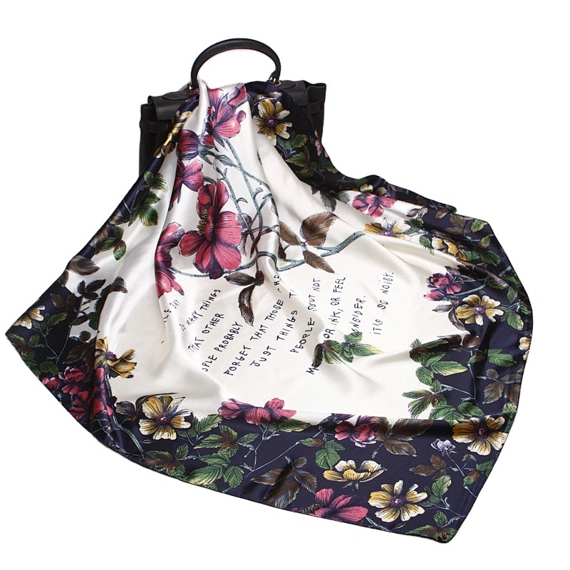 Wholesale Satin Silk hijab Professional Foulards en soie Paisley Scarf For Women Silk