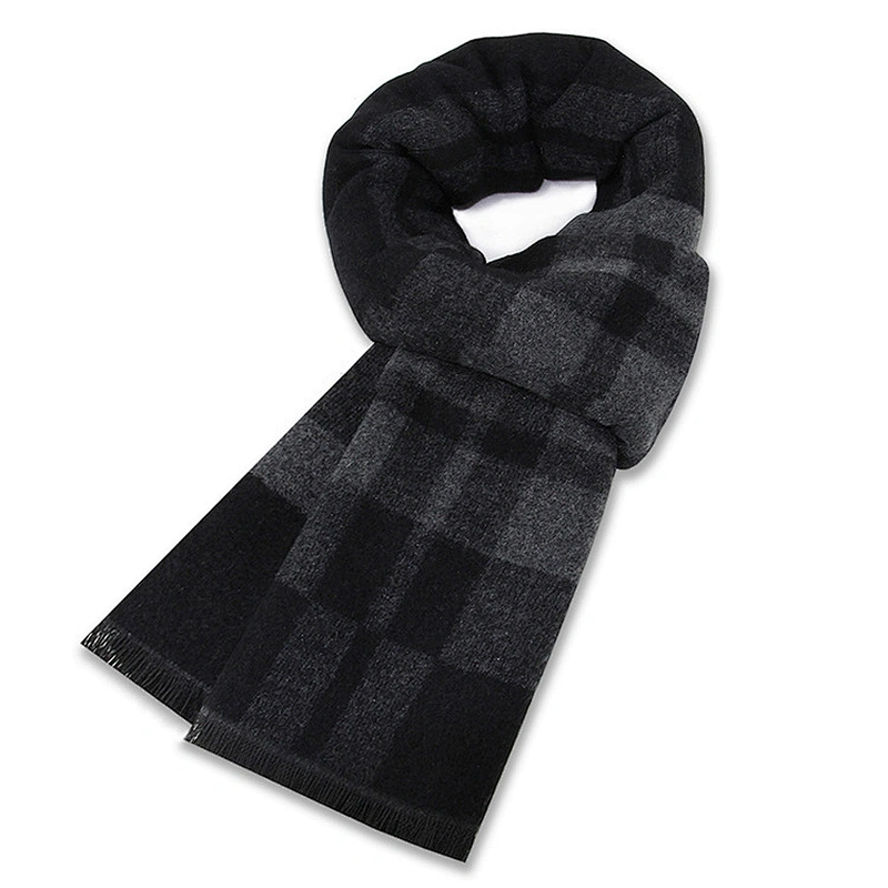New Fashion Winter Men's gift Gray Striped Scarves wool acrylic blend scarfs