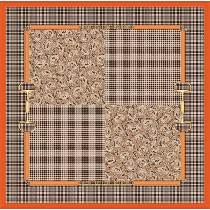 2022 New fashion large square 100% silk twill digital print scarf