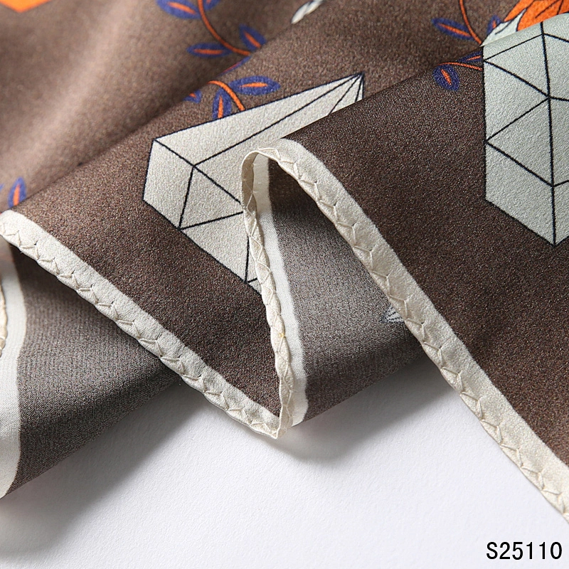 100% Natural Silk Scarf Women Design Print Foulard Neck Hairband Female Small Square Scarves Spring Kerchief