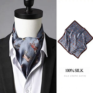 21inch  Luxury Square Silk Scarf Custom Printing Spring Summer Silk Neck Scarfs For Men