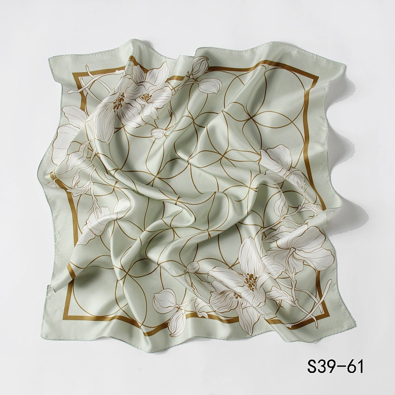 Wholesale Custom Digital Printing Square Silk Scarves 100% Silk Scarf Printed Logo Women Head Satin Scarves