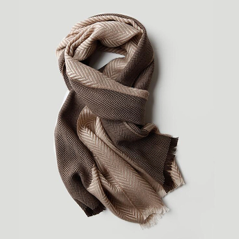 Winter scarf high quality luxury long warm fashion design 100% wool jacquard men scarf