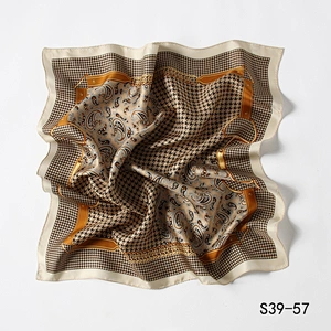 Custom digital printed head silk hair scarf bandana designer wholesale satin silk twill scarf women printing square scarves