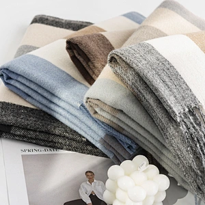 Fashion Soft Winter Soft Pashmina Cashmere Scarf Lady Stylish Plain Woven Women Tassel Cashmere Shawl