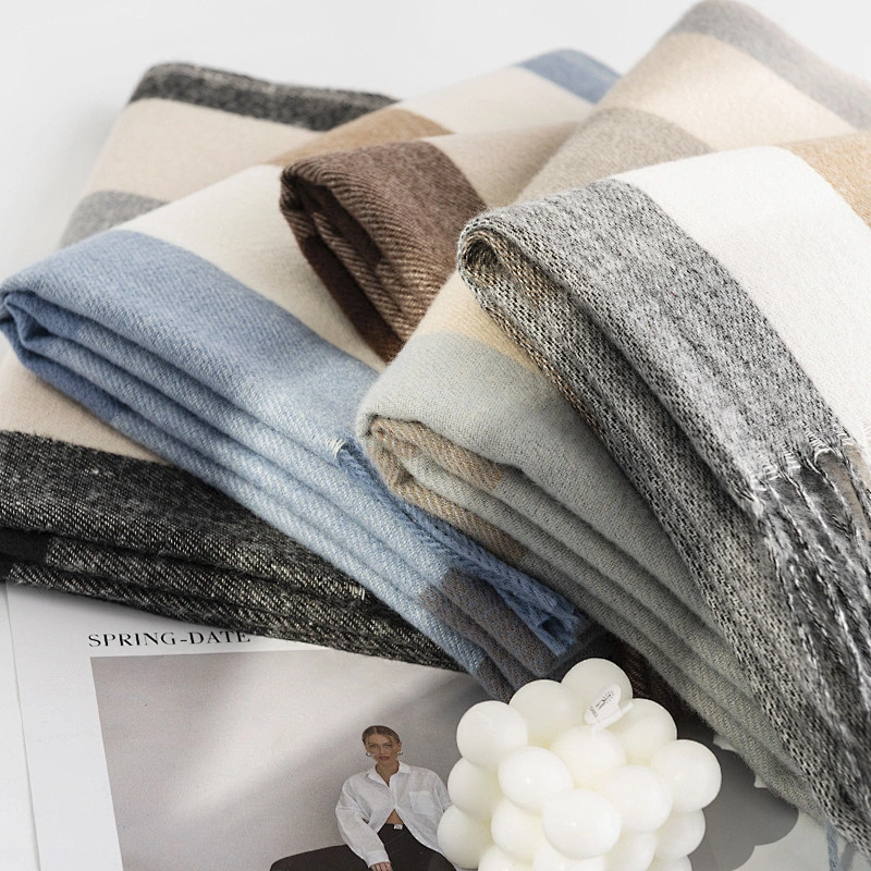 Fashion Soft Winter Soft Pashmina Cashmere Scarf Lady Stylish Plain Woven Women Tassel Cashmere Shawl