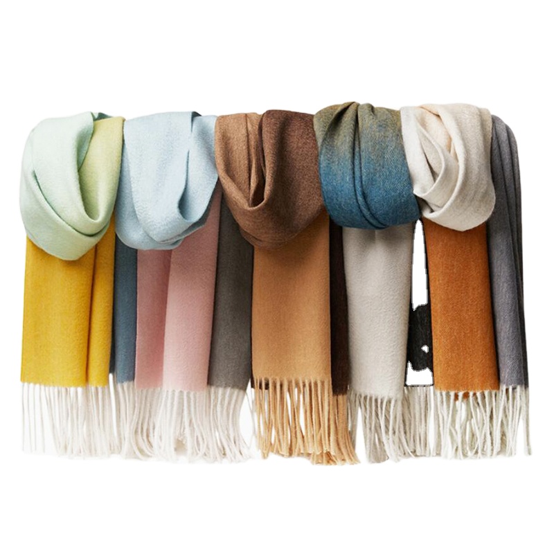 Wholesale Winter Warm Scarves Ladies Women Wool Custom Logo Winter Soft Shawl 100% Wool Scarf