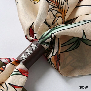 Women Luxury Floral Printed Silk Scarf Brand Designer Thin Long Silk Scarf Girl Headband Designer Neck Scarf Belt