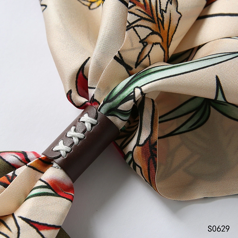 Women Luxury Floral Printed Silk Scarf Brand Designer Thin Long Silk Scarf Girl Headband Designer Neck Scarf Belt