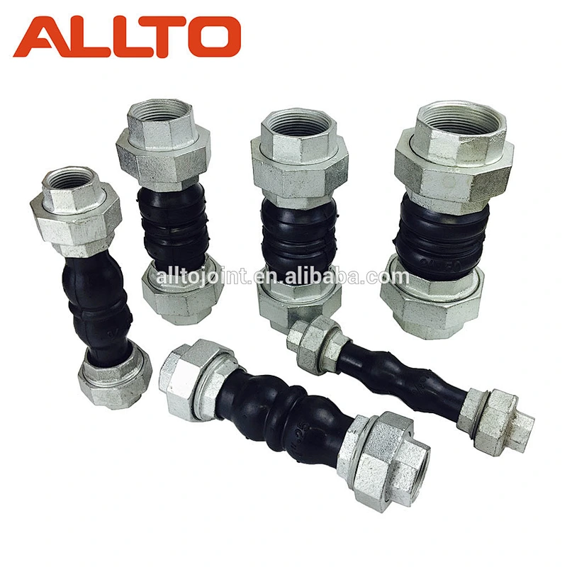 Union threaded rubber expansion joint