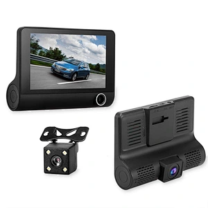 Three lens 4.0 inch FHD 1080P dash camera with rear view camera