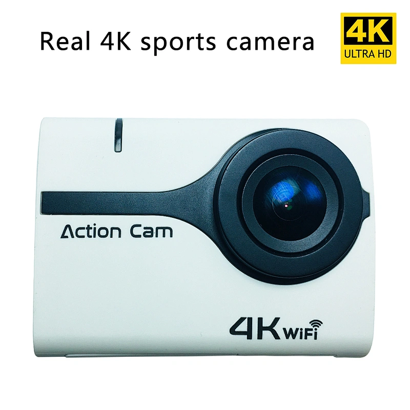 Real 4K action camera with fisheye lens